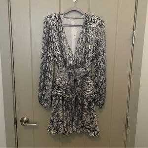 The Impeccable Pig Snake-print Ruffle Dress